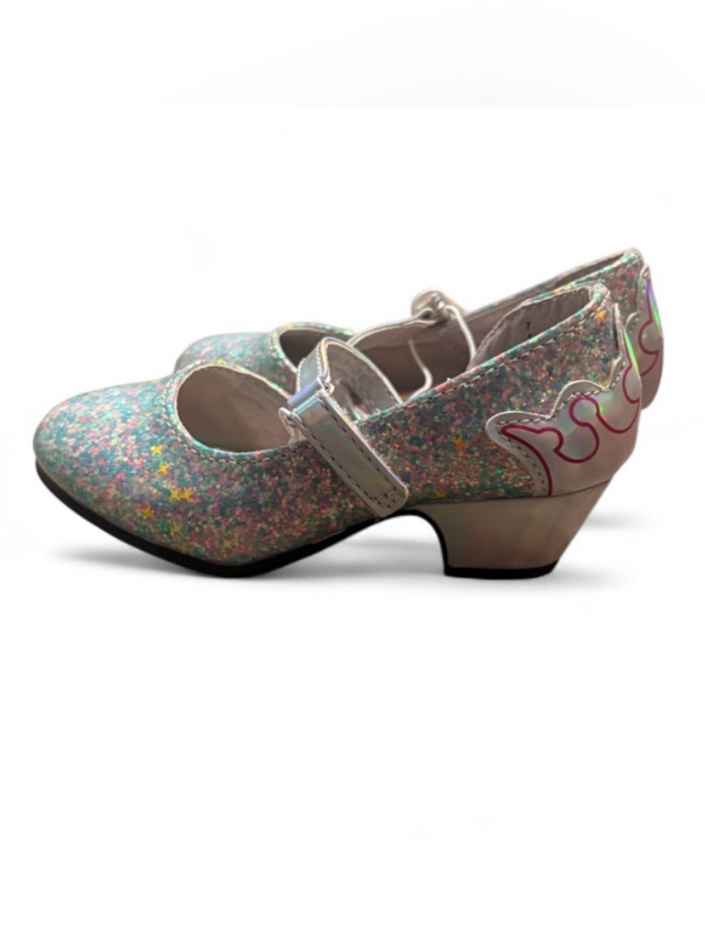 Girls Sparkle Mary Jane Dress Shoes in Multicolor Glitter